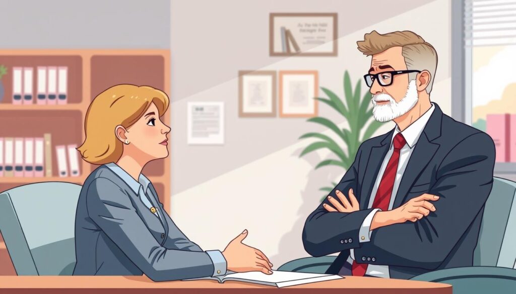 Image of a car accident lawyer consulting with a client