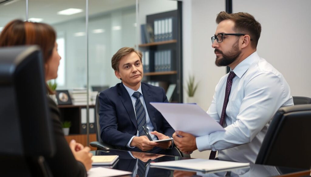 Image of a car accident lawyer phoenix consulting with a client