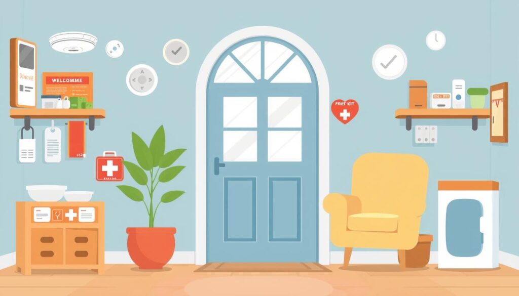 Image of a safe home environment with safety equipment